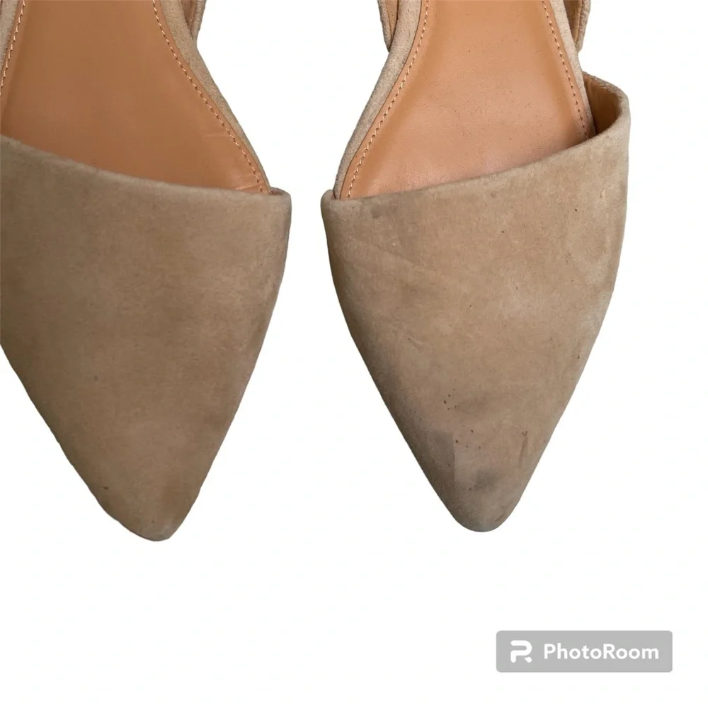 J. Crew Suede Zoe D’Orsay Flats Size 9 in Saddle F5310 - Picture 7 of 8